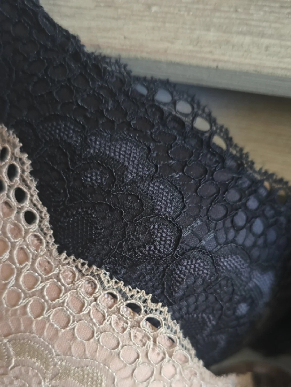 Rene Rofe Two-Tone Lace Underwire Bra - Brown & Black - Picture 7 of 13